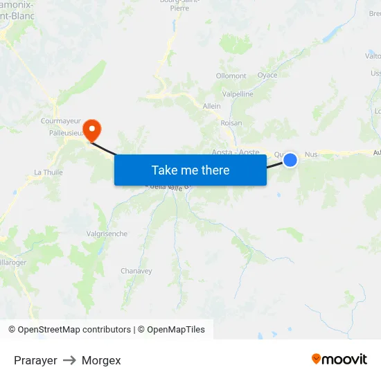 Prarayer to Morgex map