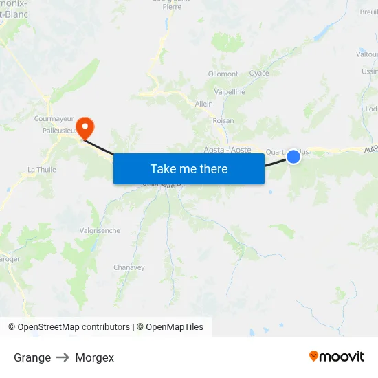 Grange to Morgex map