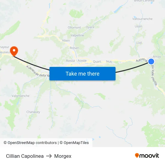 Cillian Terminal to Morgex map