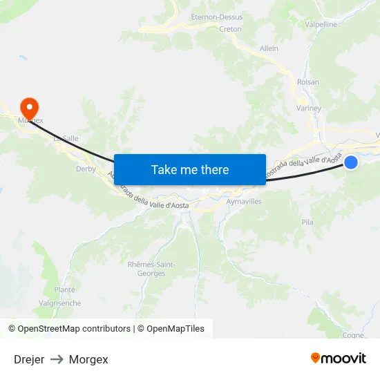 Drejer to Morgex map