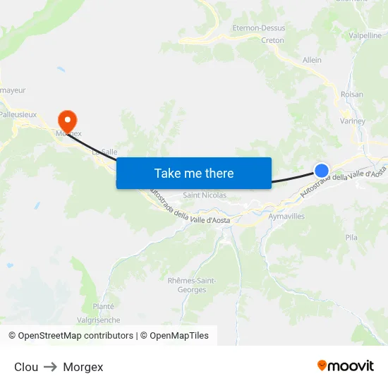 Clou to Morgex map