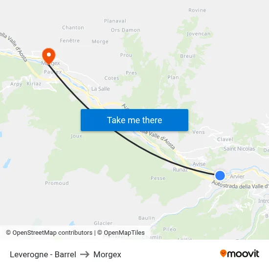 Leverogne - Barrel to Morgex map