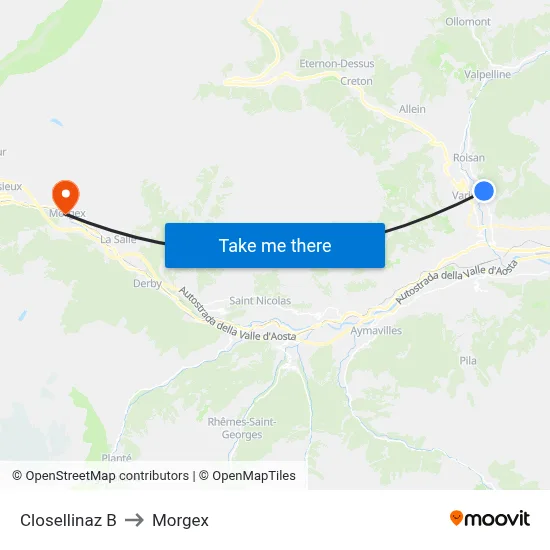 Closellinaz B to Morgex map