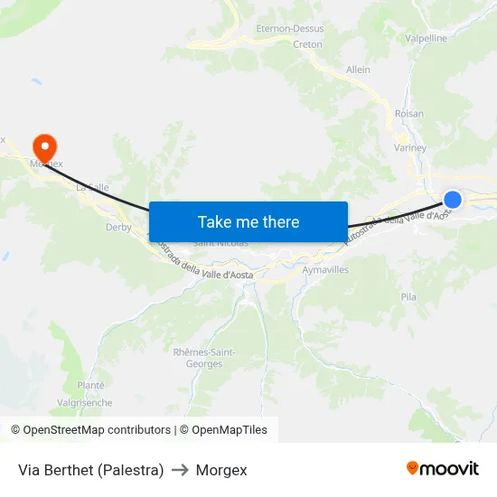 Via Berthet (Gymnasium) to Morgex map