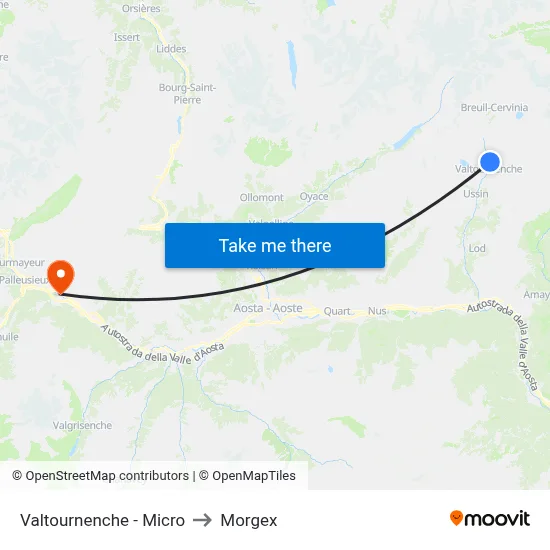 Valtournenche - Micro to Morgex map