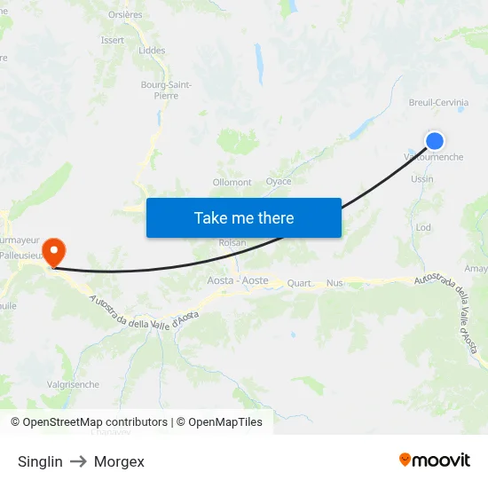 Singlin to Morgex map