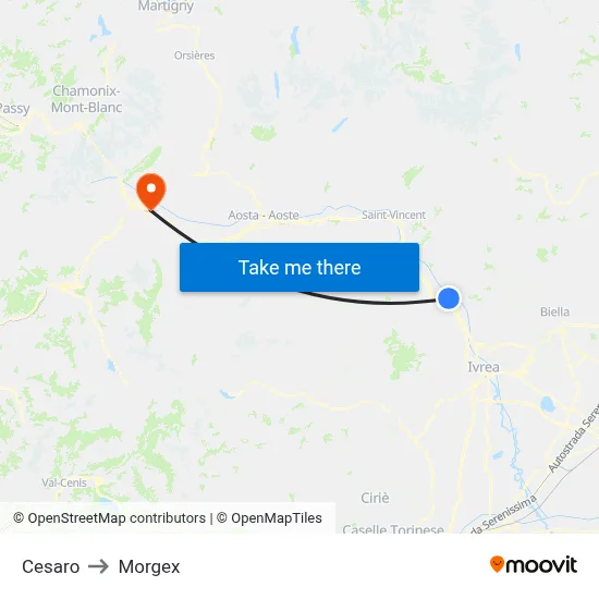 Cesaro to Morgex map