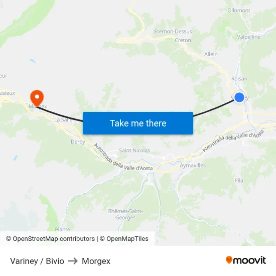 Variney / Junction to Morgex map