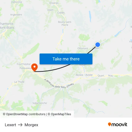 Lexert to Morgex map