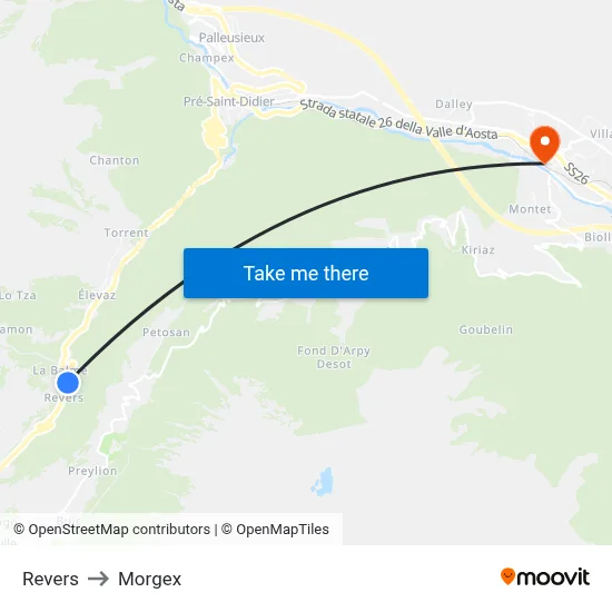 Revers to Morgex map