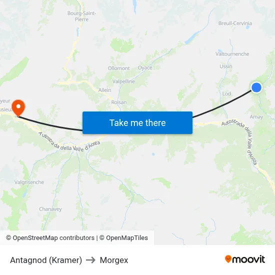 Antagnod (Kramer) to Morgex map