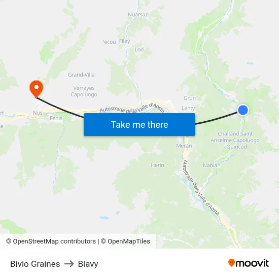 Graines Junction to Blavy map
