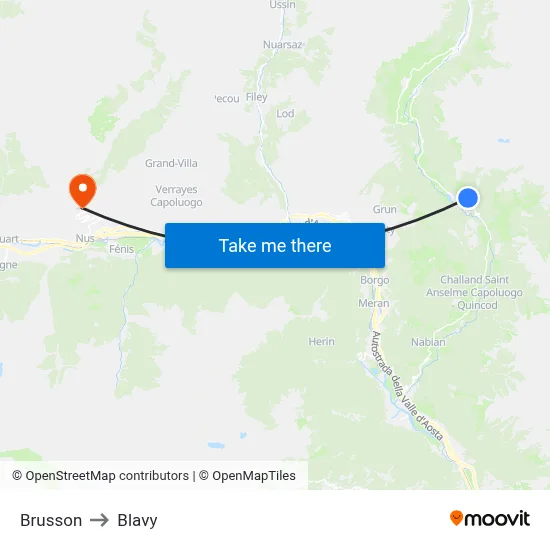 Brusson to Blavy map