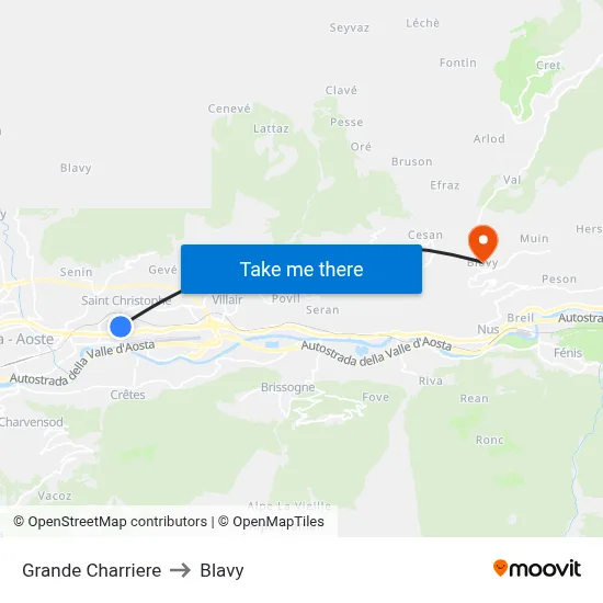 Grande Charriere to Blavy map