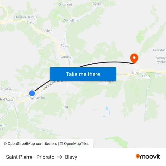 Saint-Pierre - Priory to Blavy map