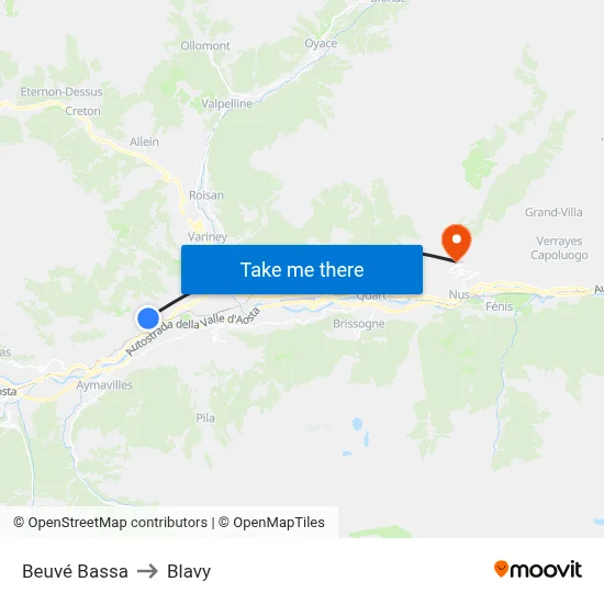 Lower Beuvé to Blavy map