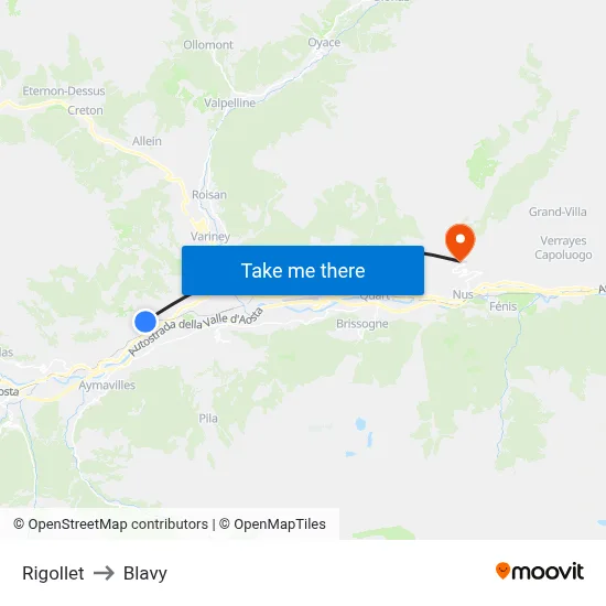 Rigollet to Blavy map