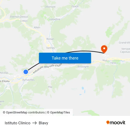 Medical Institute to Blavy map