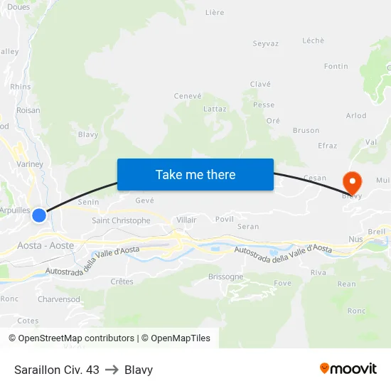 Saraillon No. 43 to Blavy map