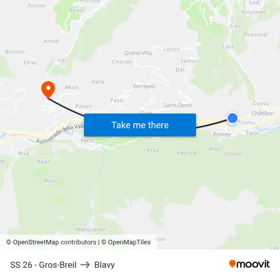 SS 26 - Gros-Breil to Blavy map