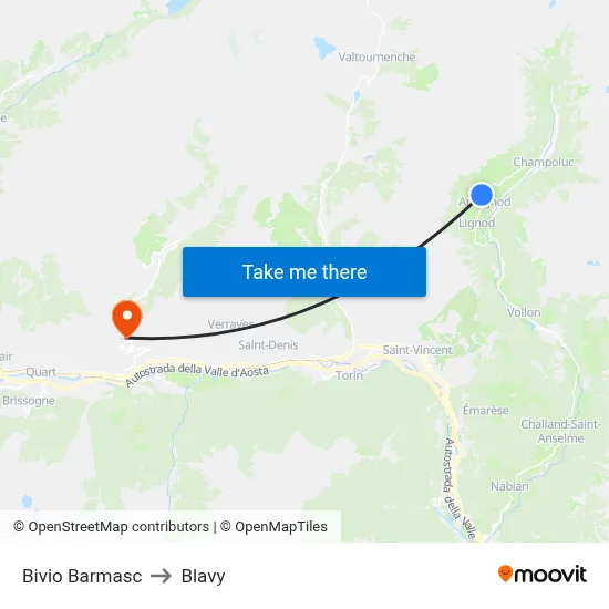 Bivio Barmasc to Blavy map