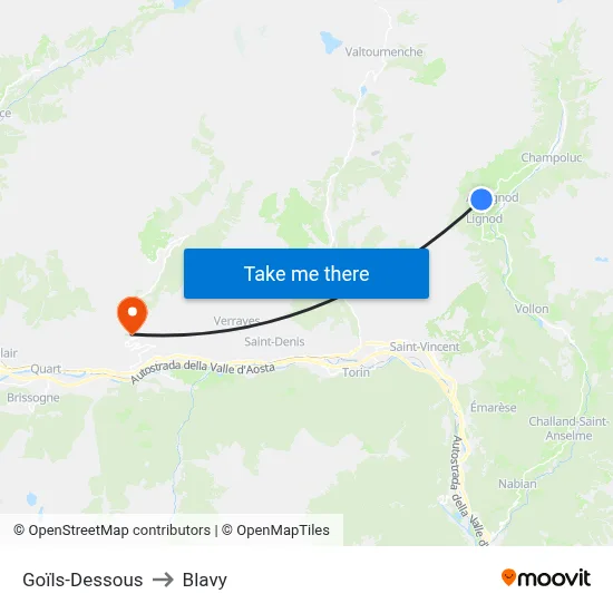 Goïls-Dessous to Blavy map