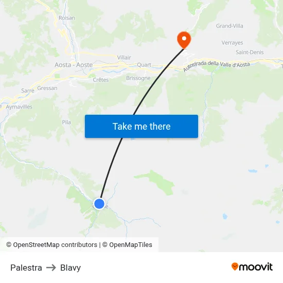 Gym to Blavy map