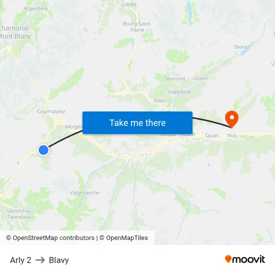 Arly 2 to Blavy map