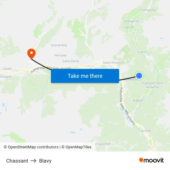 Chassant to Blavy map