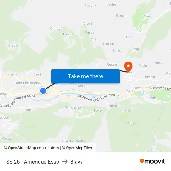 SS 26 - Amerique Esso to Blavy map