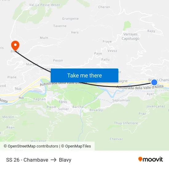 SS 26 - Chambave to Blavy map