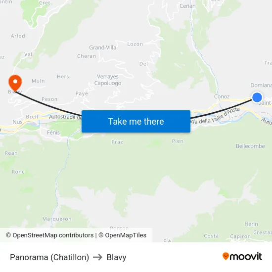 Panorama (Chatillon) to Blavy map