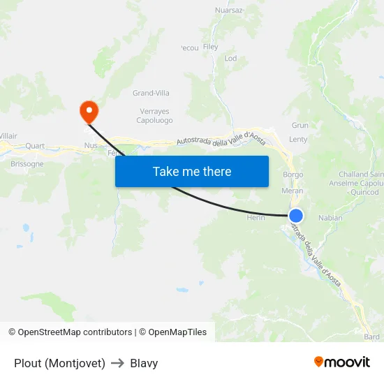 Plout (Montjovet) to Blavy map