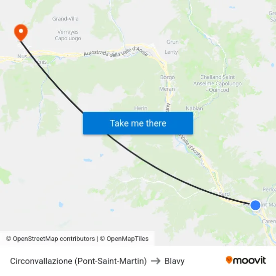 Ring Road (Pont-Saint-Martin) to Blavy map