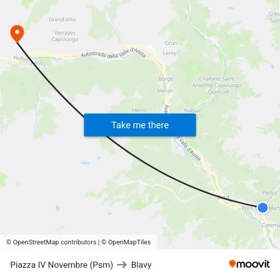 IV Novembre Square to Blavy map