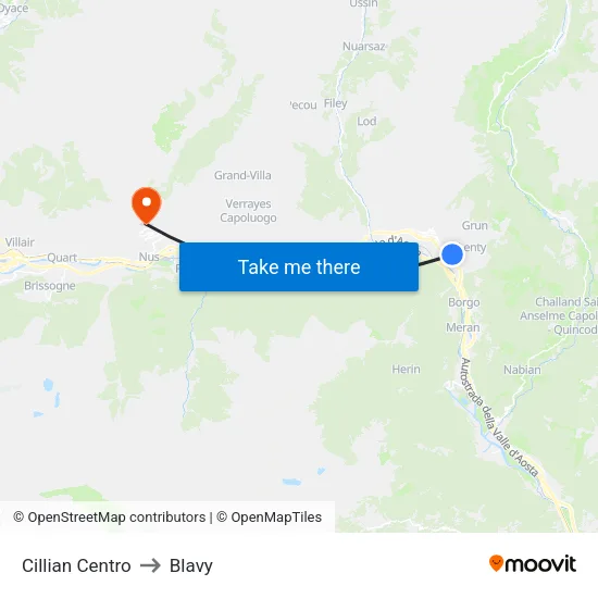 Cillian Center to Blavy map