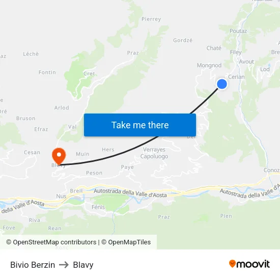 Berzin Junction to Blavy map