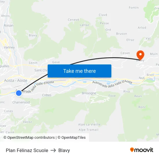 Plan Félinaz Schools to Blavy map