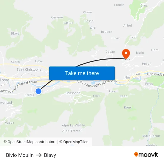 Moulin Junction to Blavy map