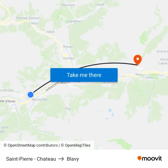 Saint-Pierre - Castle to Blavy map