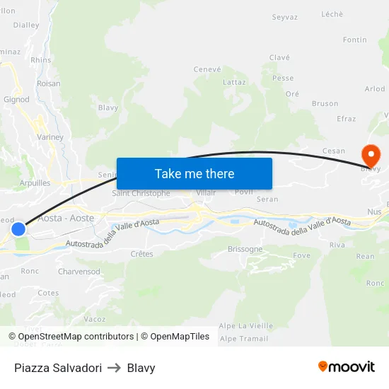 Salvadori Square to Blavy map