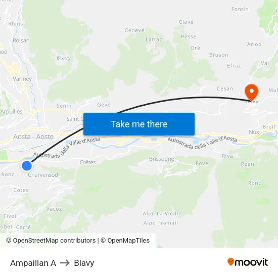 Ampaillan A to Blavy map