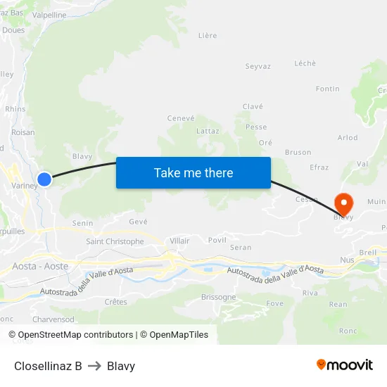 Closellinaz B to Blavy map