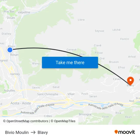 Moulin Junction to Blavy map