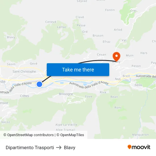 Transport Department to Blavy map