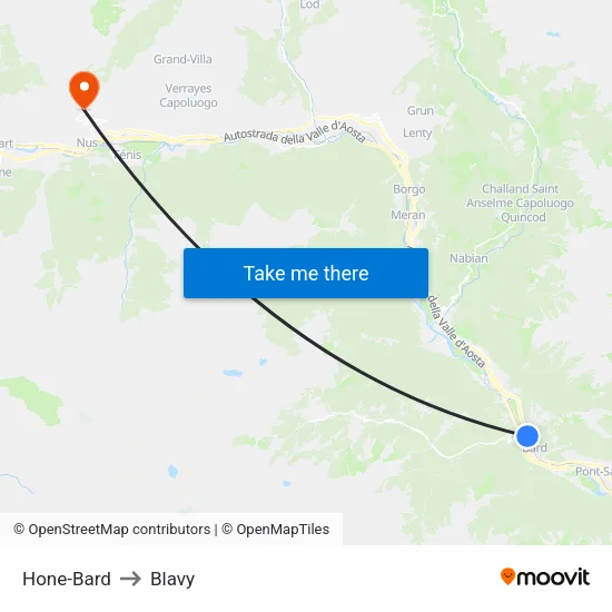 Hone-Bard to Blavy map