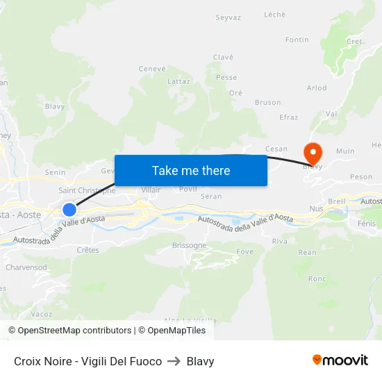 Croix Noire - Fire Station to Blavy map