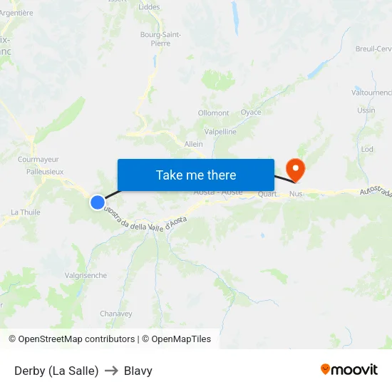 Derby (La Salle) to Blavy map