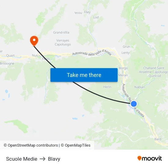 Middle Schools to Blavy map