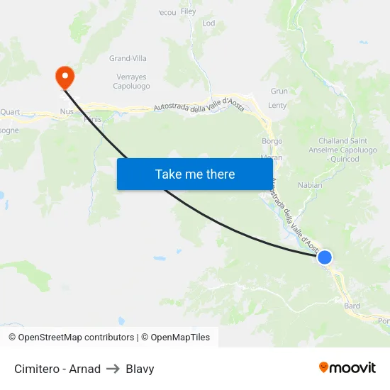 Cemetery - Arnad to Blavy map